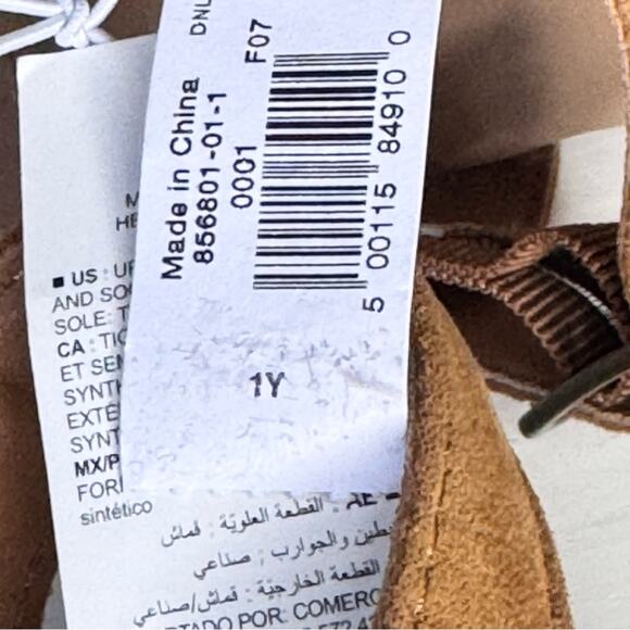 Old Navy Girls Ankle Strap Flower Cut Out Design Cognac Platform Sandals Sz 1Y - Picture 4 of 9